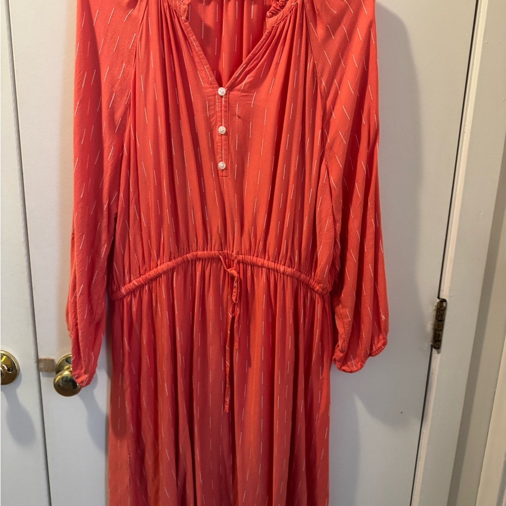 Time and Tru Vibrant Orange Dress